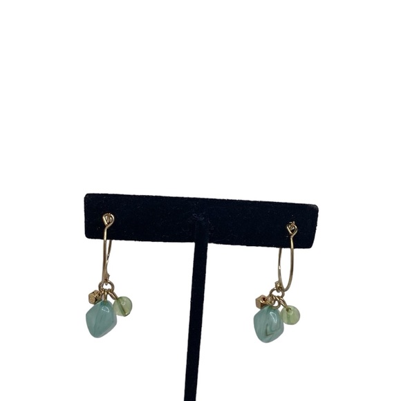 Sonoma Sea Glass Mint Green Earrings Dangle Shell & Gem Hoops 3 pairs Beach - Picture 5 of 8